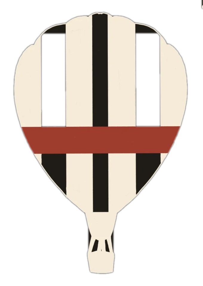 Hot air balloon among stars at night